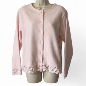 Vintage Westbound Soft Pink Fleece Cardigan, Women's Size S